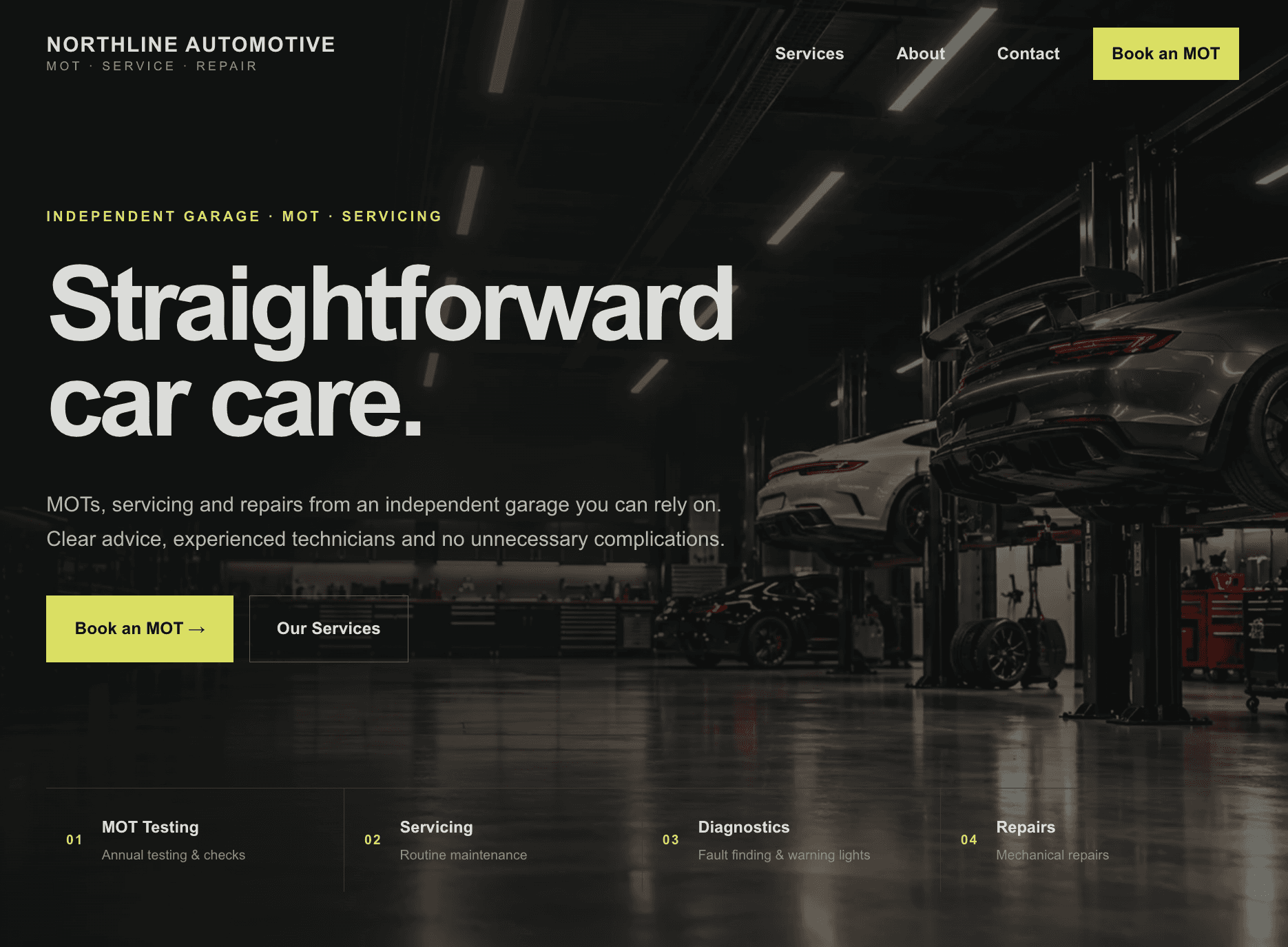 Northline Automotive concept website